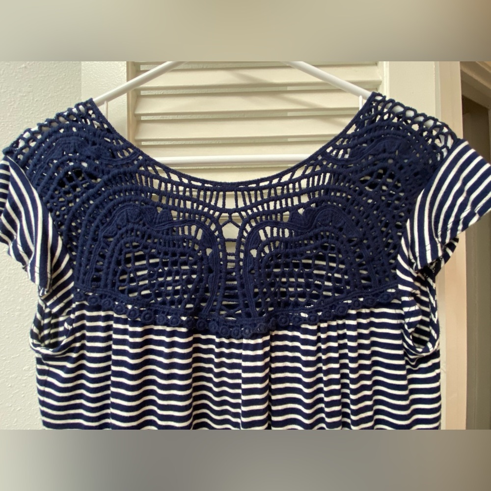 💙🤍Loveapella • blue stripe top • XS • EUC - Picture 6 of 9